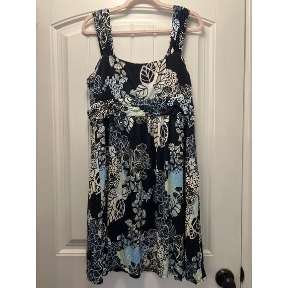 Style & Co Women’s Floral Print Slinky Sleeveless Mini Dress Size 1X Black Blue - Picture 3 of 3